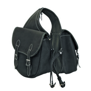 suede rear saddlebag