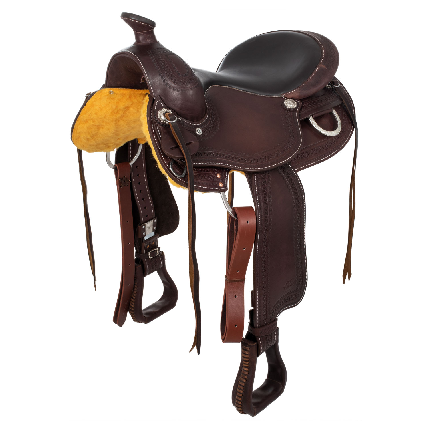 HILASON Western - Cinghie Sottopancia In Pelle Marrone Per Sella Da Cavallo - 6