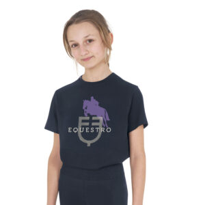 Equestro T-shirt bambini unisex Horse Jump Glossy in cotone - Image 3