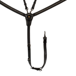 Equestro pettorale con forchetta in pelle conciata e clincher nero - immagine 3