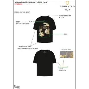 Equestro t-shirt donna Horse Palm in cotone - immagine 4
