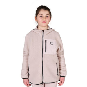 Equestro felpa bambini unisex in pile teddy con zip e cappuccio