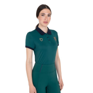 Polo donna allenamento tre bottoni Equestro X FISE 100 - immagine 3