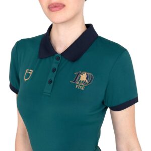 Polo donna allenamento tre bottoni Equestro X FISE 100 - immagine 5