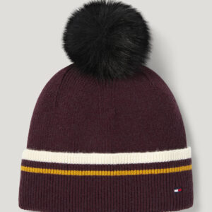 Tommy Hilfiger berretto Dean con pon pon bordeaux